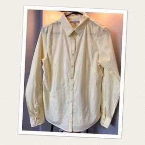 Sz. 12 Yellow-striped Non-iron Fitted Shirt